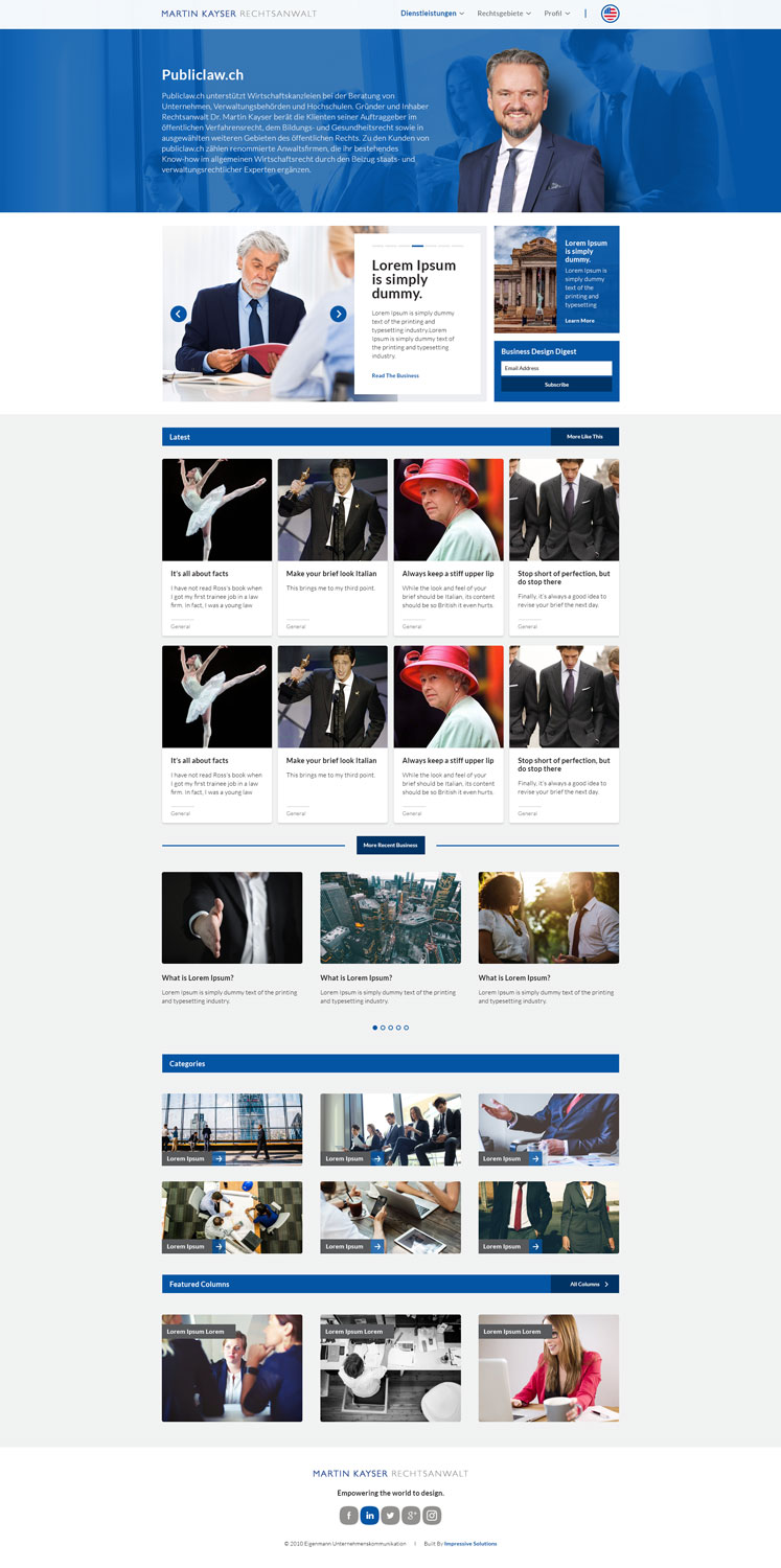 Web Design by Impressive Sol for publiclaw.ch | Design #16462198