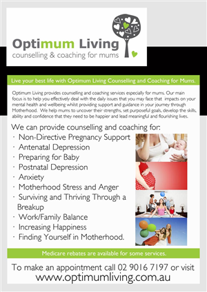 Flyer Design by Lou Sharp for Optimum Living | Design #606028
