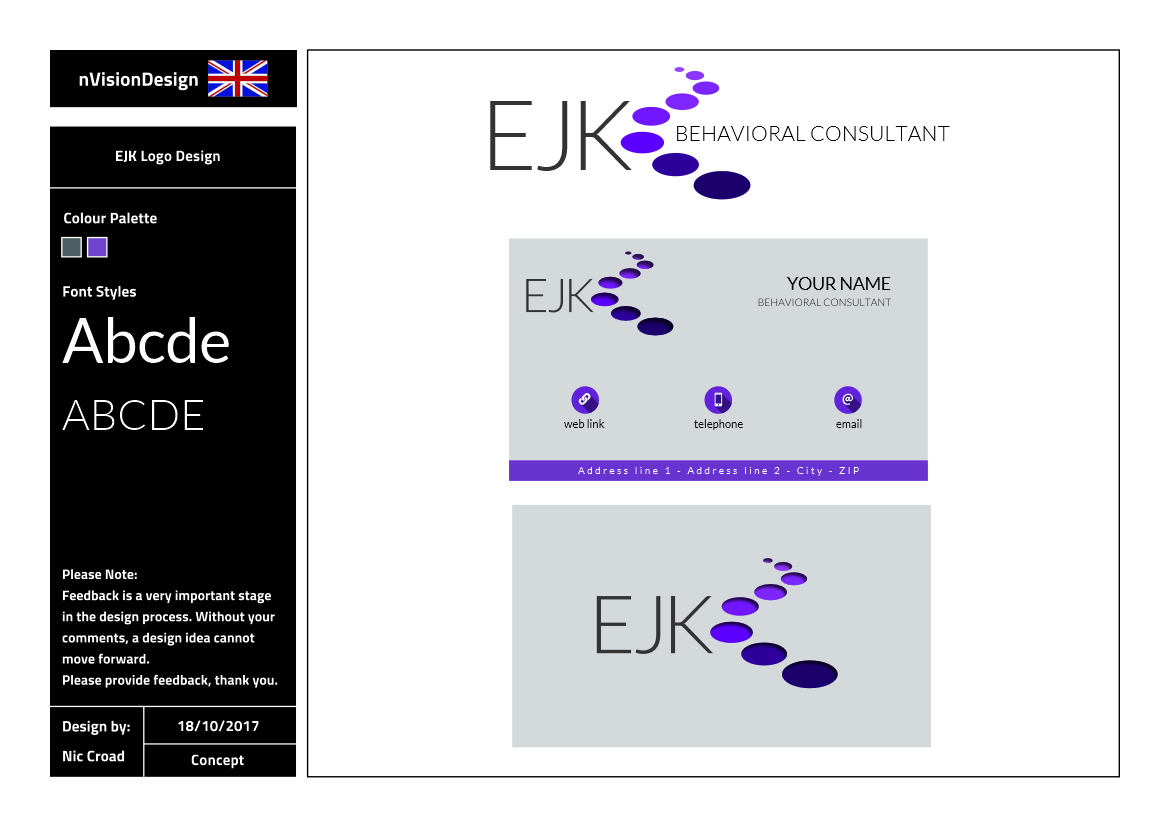 Logo Design by nvisiondesign.co.uk for EJK Behavioral Consulting | Design #16466672