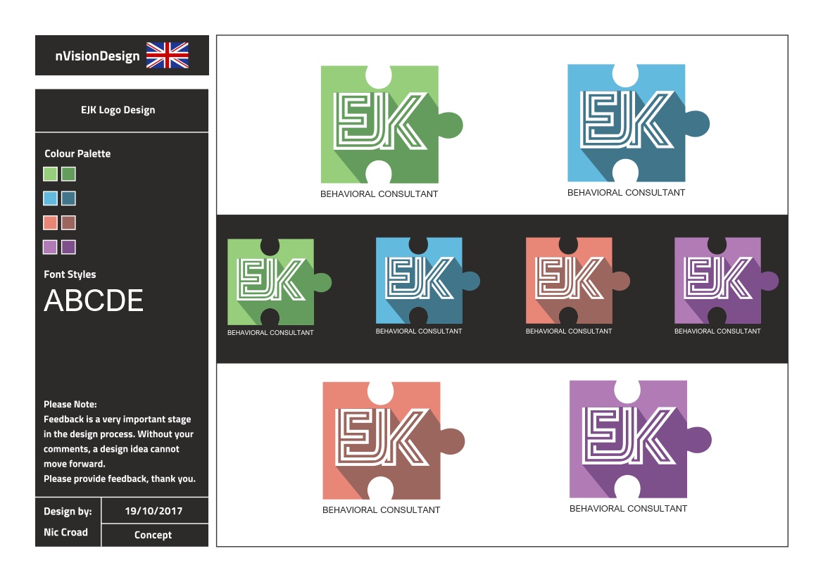 Logo Design by nvisiondesign.co.uk for EJK Behavioral Consulting | Design #16481692