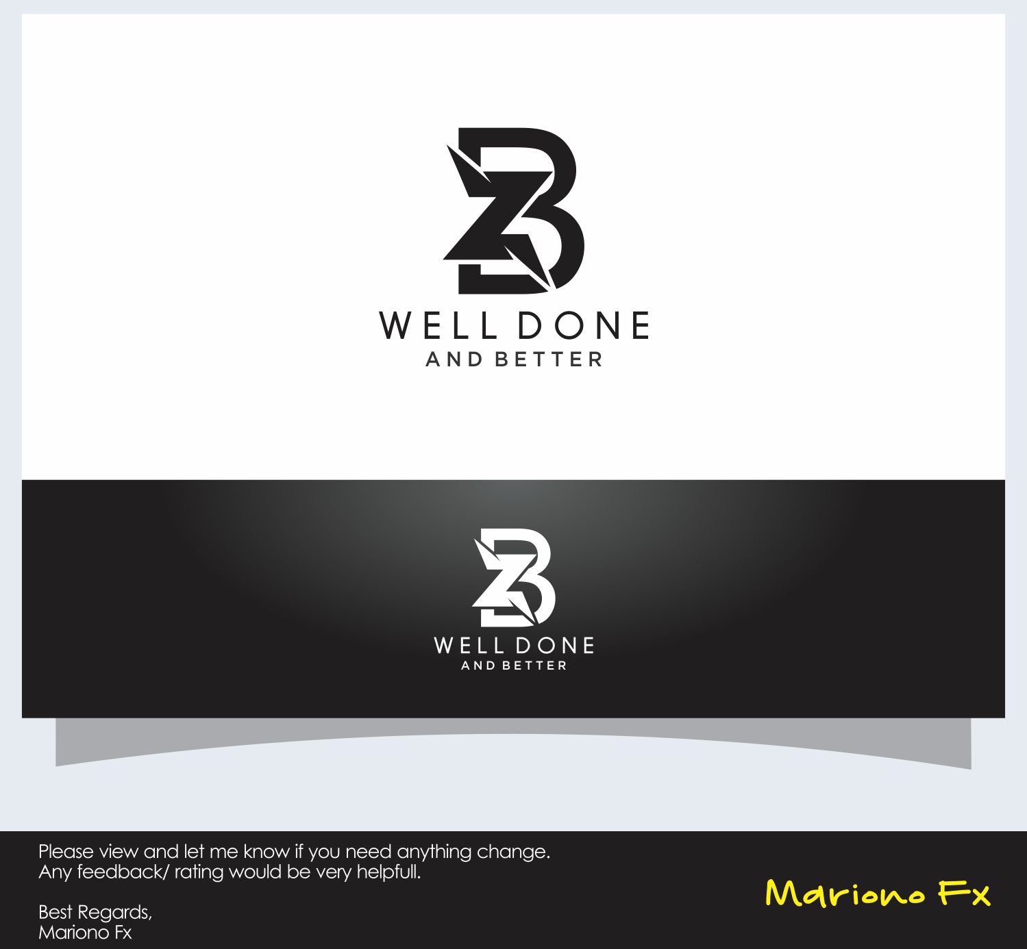 Logo Design by Mariono Fx for Well Done and Better | Design #16434373