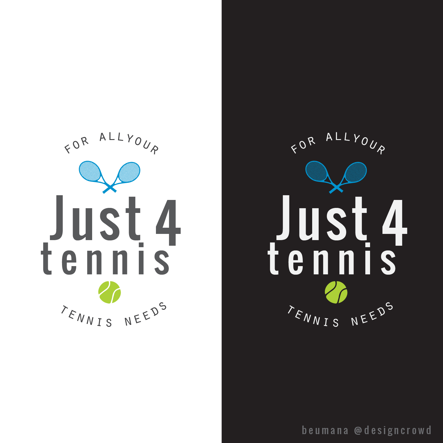 Logo Design by beumana for Just 4 Tennis | Design #16483994