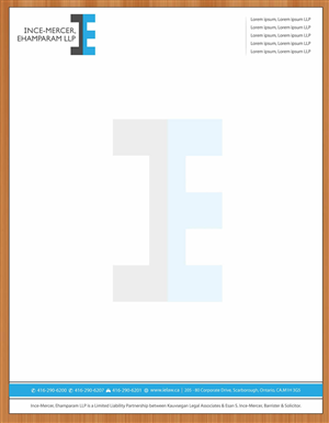 Letterhead Design by Sbss for Ince-Mercer, Ehamparam LLP | Design: #2666690