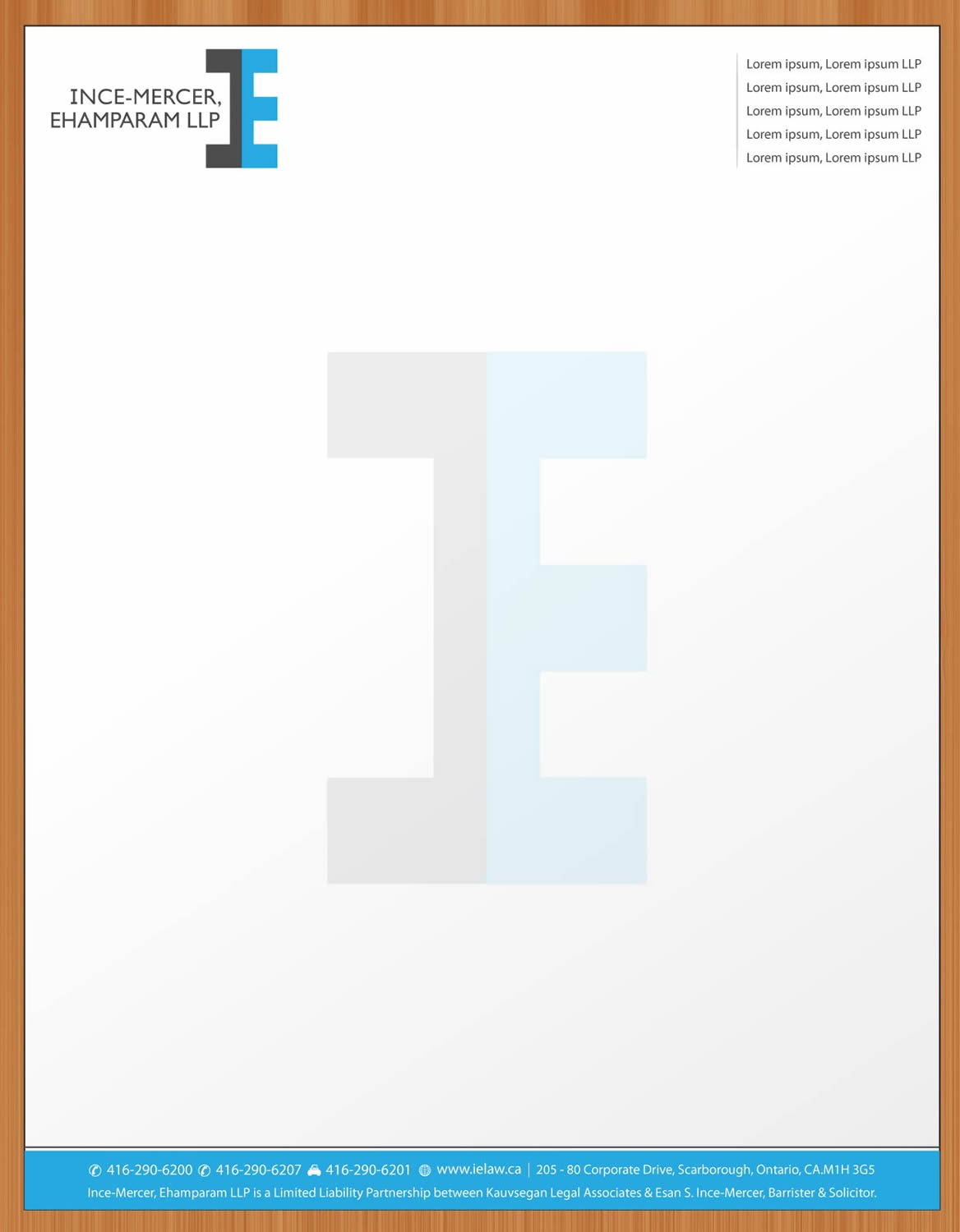 Letterhead Design by Sbss for Ince-Mercer, Ehamparam LLP | Design #2666693