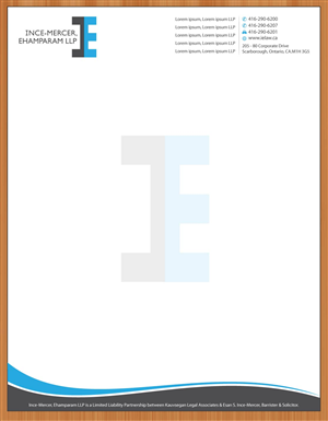 Letterhead Design by Sbss for Ince-Mercer, Ehamparam LLP | Design: #2666709