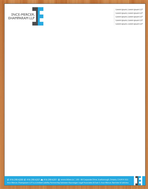 Letterhead Design by Sbss for Ince-Mercer, Ehamparam LLP | Design: #2666710