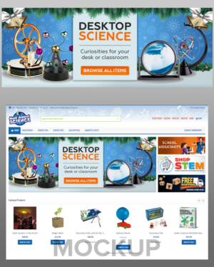 Mad About Science: Fun, Clean Website Banner Design! | Diseño De Banner Publicitario por EA5Designs
