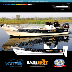 Fishing charter boat wrap design | Signage Design by DAVIDEZIGN