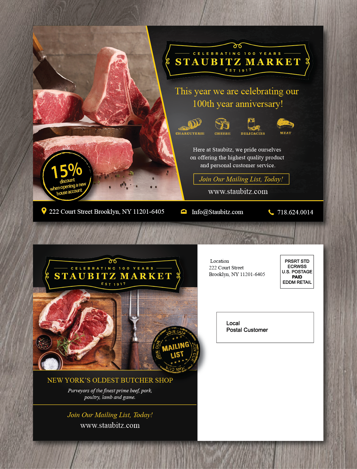 Postcard Design by alex989 for STAUBITZ MARKET | Design #16476743