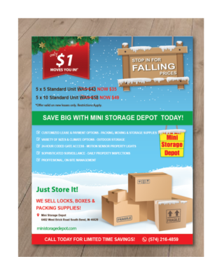 Self-Storage Business needs postcard and matching flyer design | Diseño de Postal por alex989