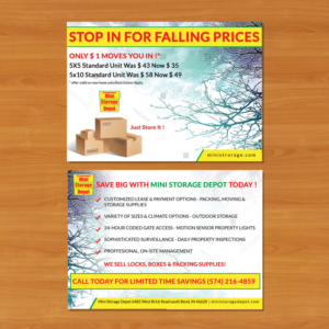 Self-Storage Business needs postcard and matching flyer design | Diseño de Postal por aspiremedia