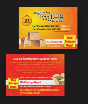 Self-Storage Business needs postcard and matching flyer design | Diseño de Postal por vcreatived