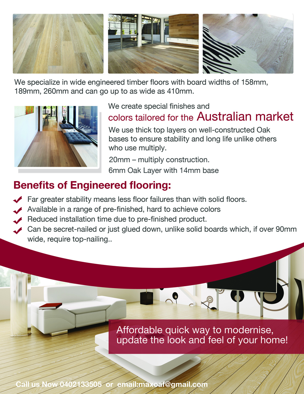 Flyer-Design von uk für Melbourne Oak Flooring | Design #2679549