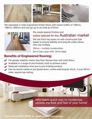 Design de Flyer par uk pour Melbourne Oak Flooring | Design : #2679549