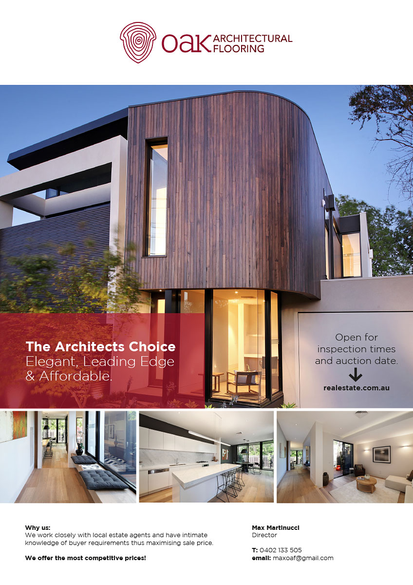 Diseño de Flyer por D.N.A para Melbourne Oak Flooring | Diseño #2658330