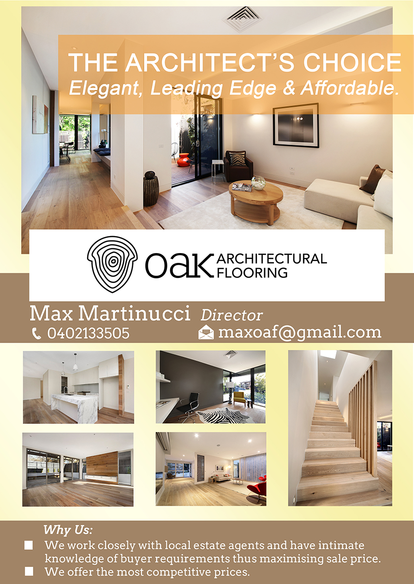 Flyer Design by rowena for Melbourne Oak Flooring | Design #2657925
