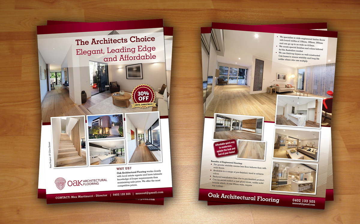 Diseño de Flyer por georgy55ke para Melbourne Oak Flooring | Diseño #2684880