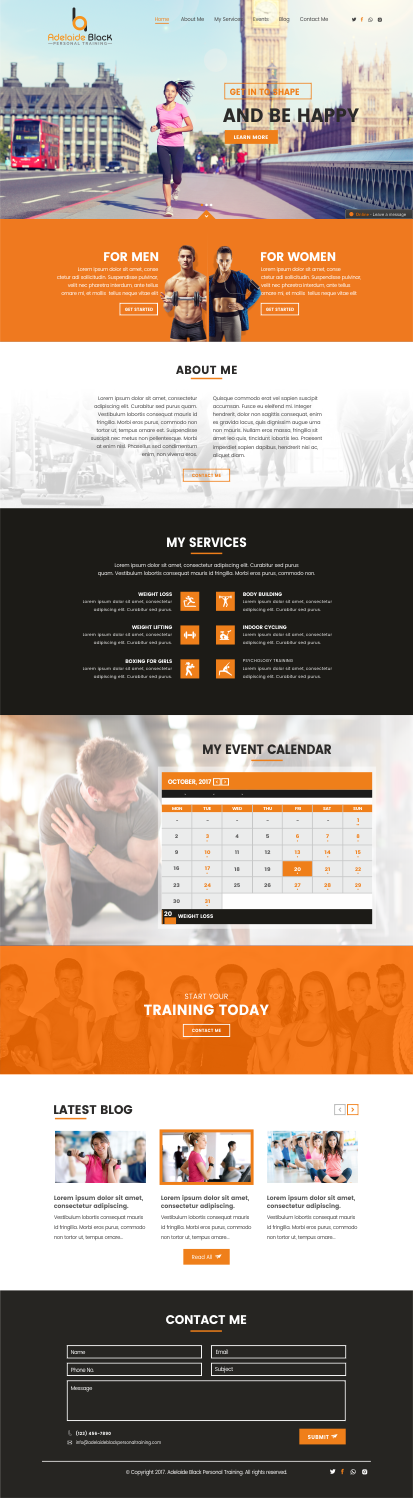 Web Design by CreativeIyke for Adelaide Black Personal Training | Design #16501053