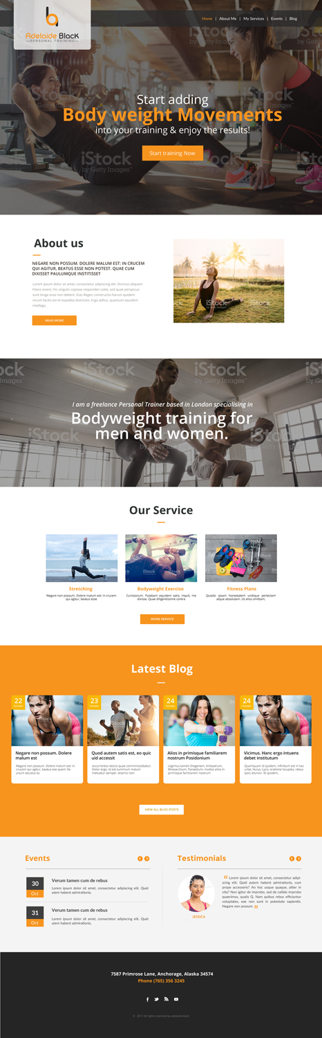 Web Design by chandrayaan.creative for Adelaide Black Personal Training | Design #16603876
