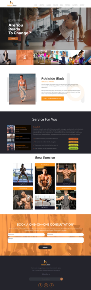 Web Design par Xclusive Designers pour Adelaide Black Personal Training | Design : #16626643