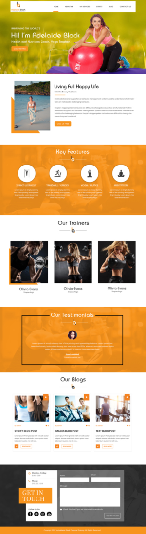 Web Design par Xclusive Designers pour Adelaide Black Personal Training | Design : #16627591