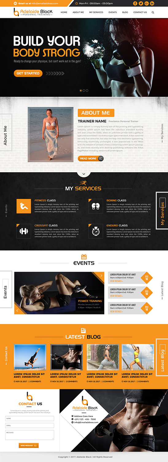 Web Design by SAI DESIGNS for Adelaide Black Personal Training | Design #16616509