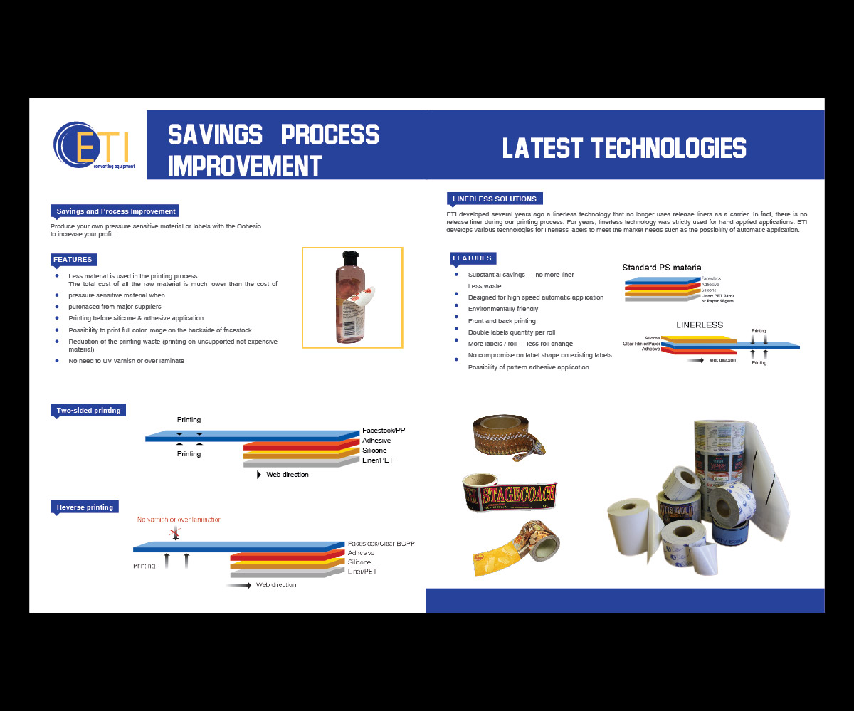 Design de Brochure par Deziners Zone pour ETI Converting | Design #16498664