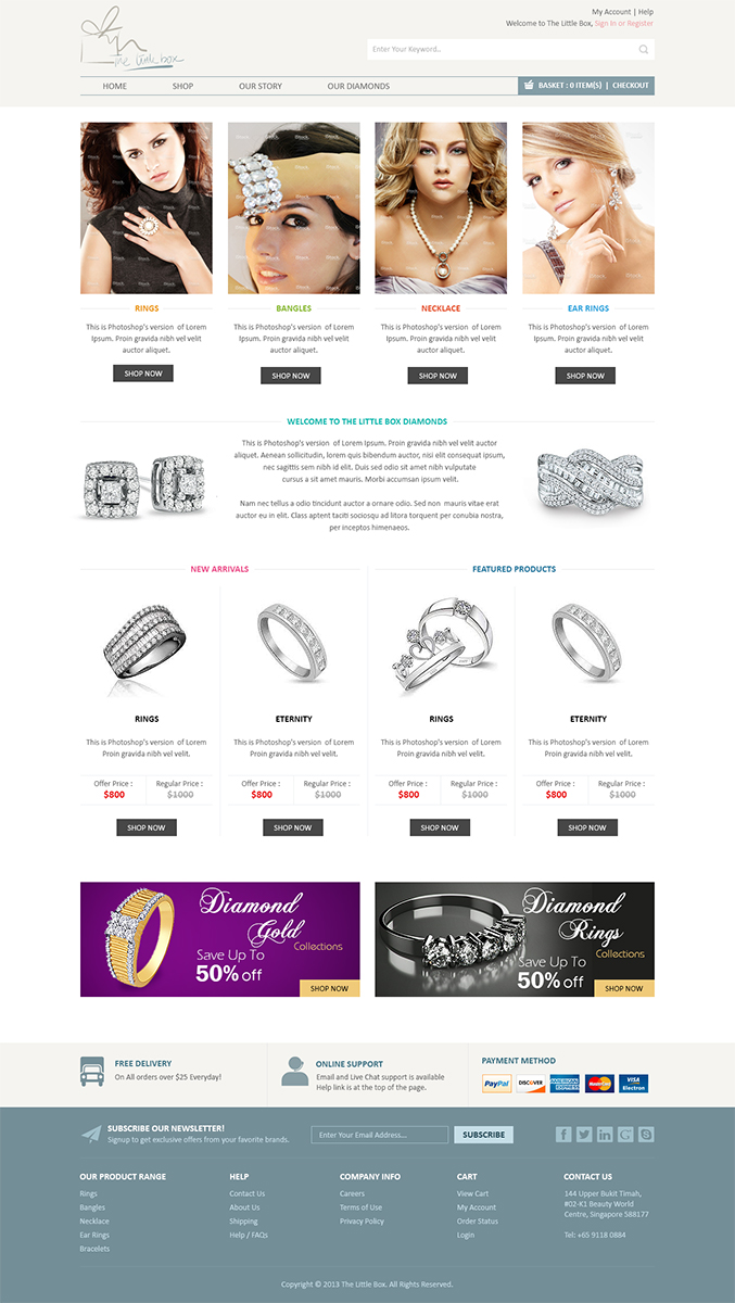 WordPress-Design von Mayank Patel für The Little Box Diamonds | Design #2738370