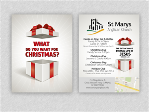 St Marys Anglican Church Christmas Advertising | Diseño de Postal por Alaya