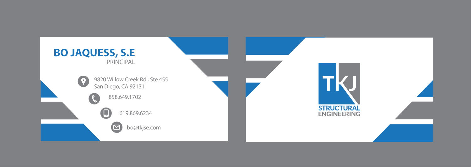 Design de Carte de Visite par Andrea pour TKJ Structural Engineering | Design #16501358