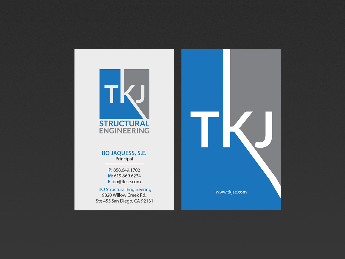 Visitenkarten-Design von Creations Box 2015 für TKJ Structural Engineering | Design #16496146