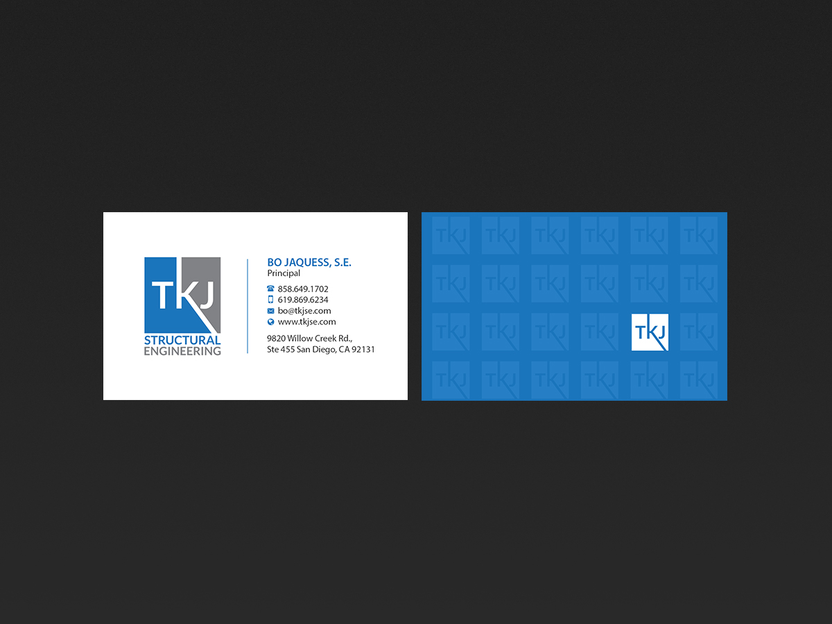 Visitenkarten-Design von Creations Box 2015 für TKJ Structural Engineering | Design #16496151