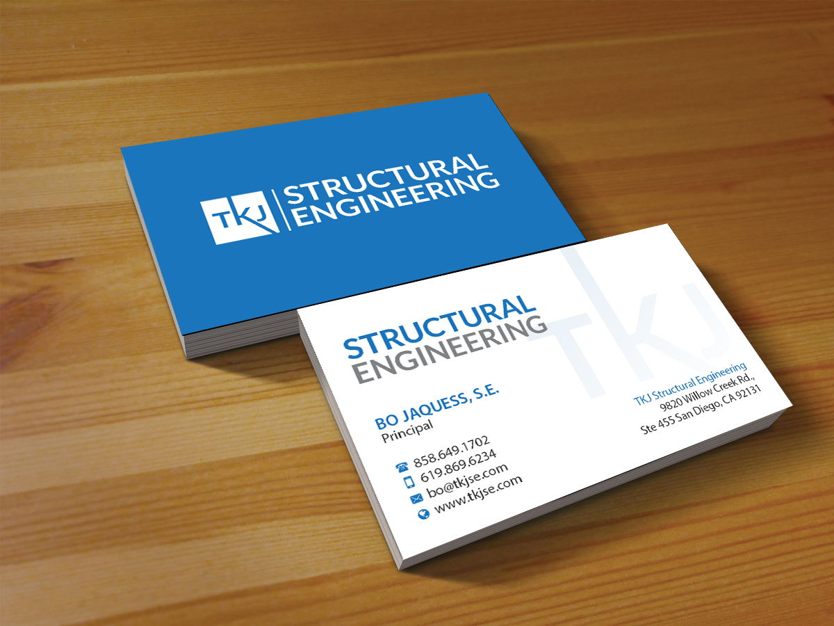 Visitenkarten-Design von Creations Box 2015 für TKJ Structural Engineering | Design #16496153