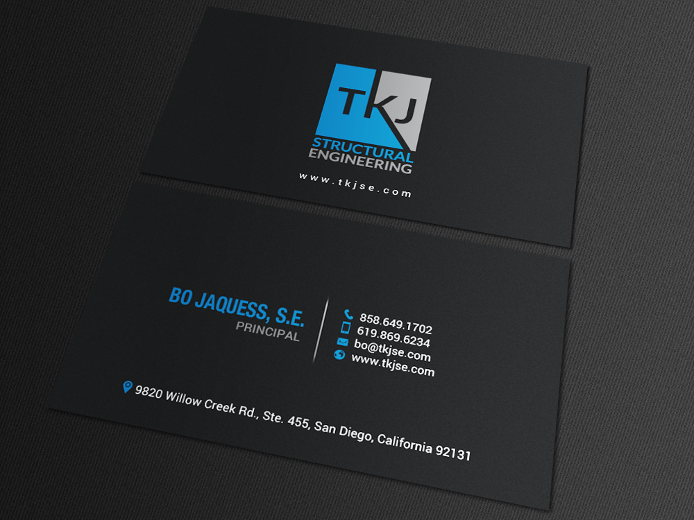 Diseño de Tarjeta de Presentación por chandrayaan.creative para TKJ Structural Engineering | Diseño #16572114