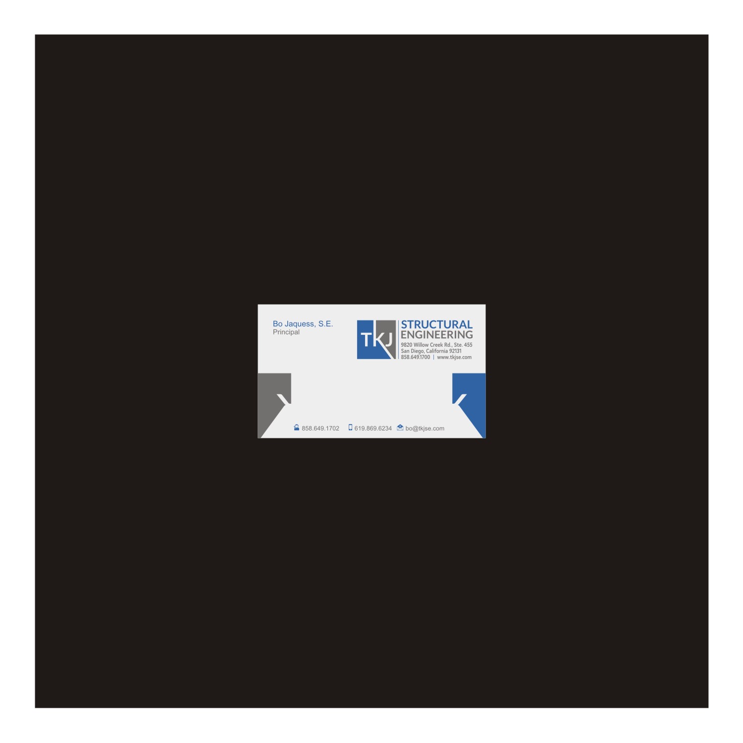 Business Card Design by vasanth6960 for TKJ Structural Engineering | Design #16489712