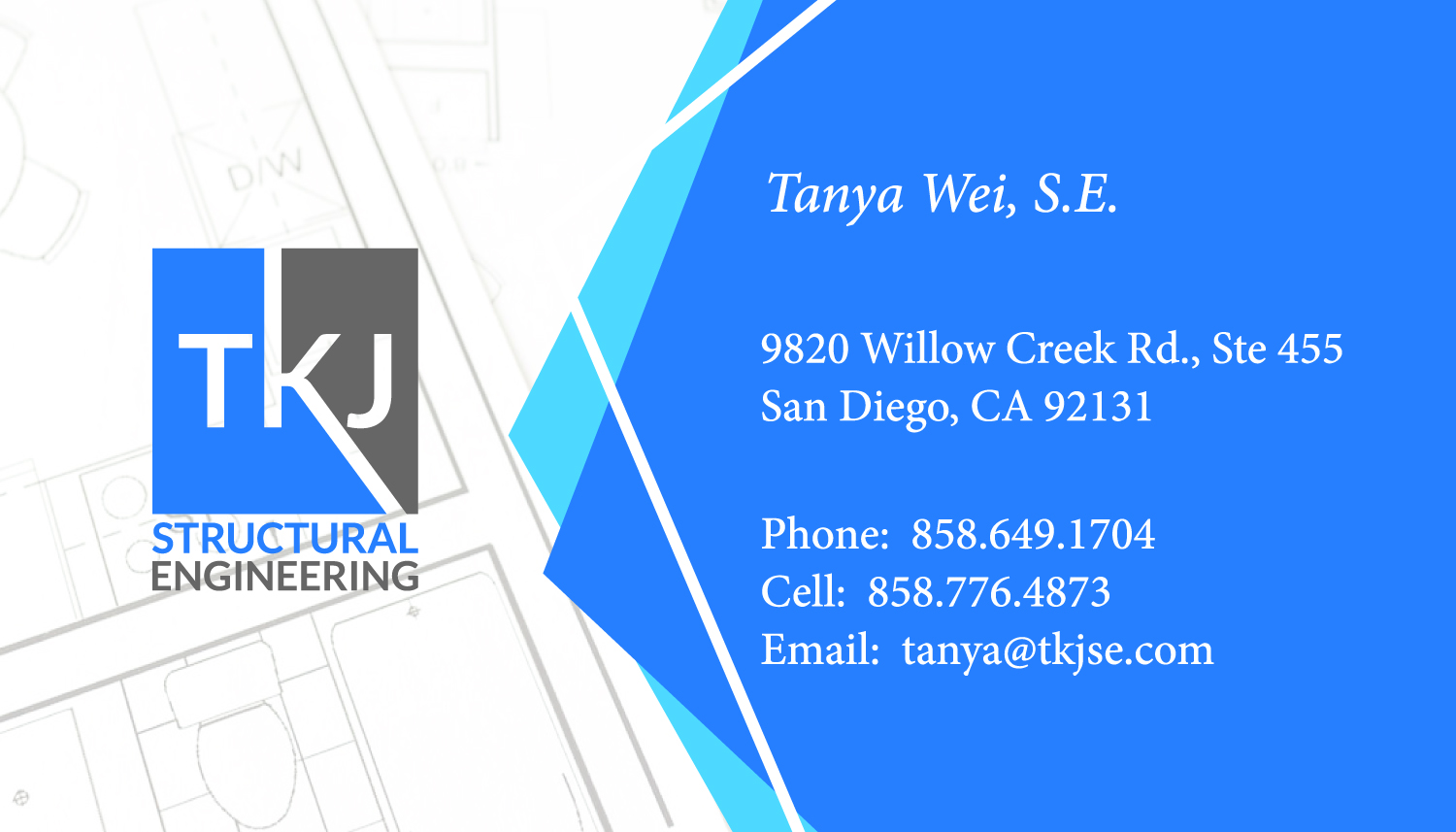 Business Card Design by tjgdzns for TKJ Structural Engineering | Design #16518140