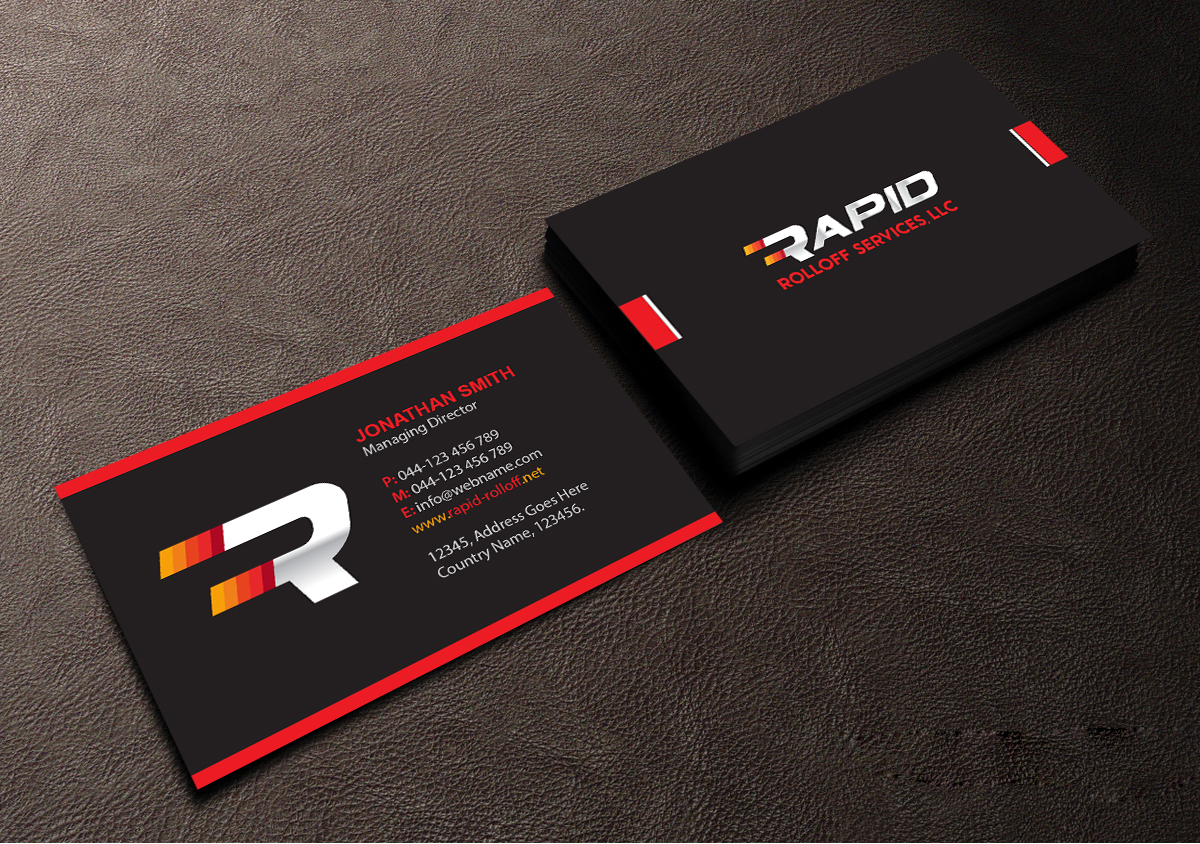 Business Card Design by Creations Box 2015 for Rapid Rolloff Services, LLC | Design #16527813