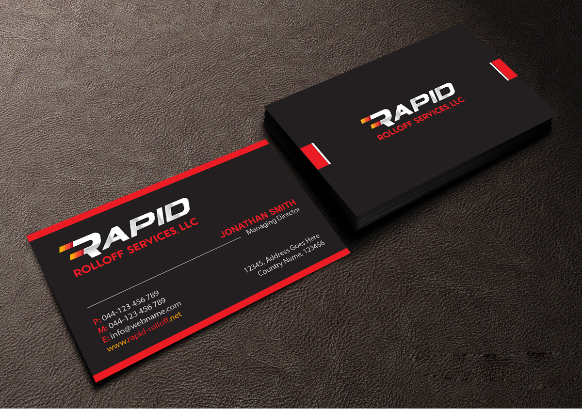 Business Card Design by Creations Box 2015 for Rapid Rolloff Services, LLC | Design #16527814