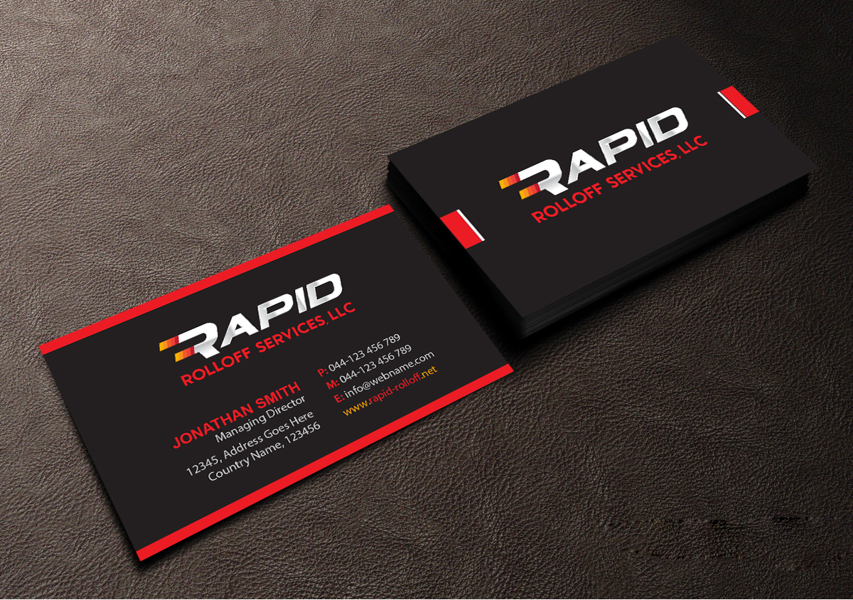 Business Card Design by Creations Box 2015 for Rapid Rolloff Services, LLC | Design #16527815