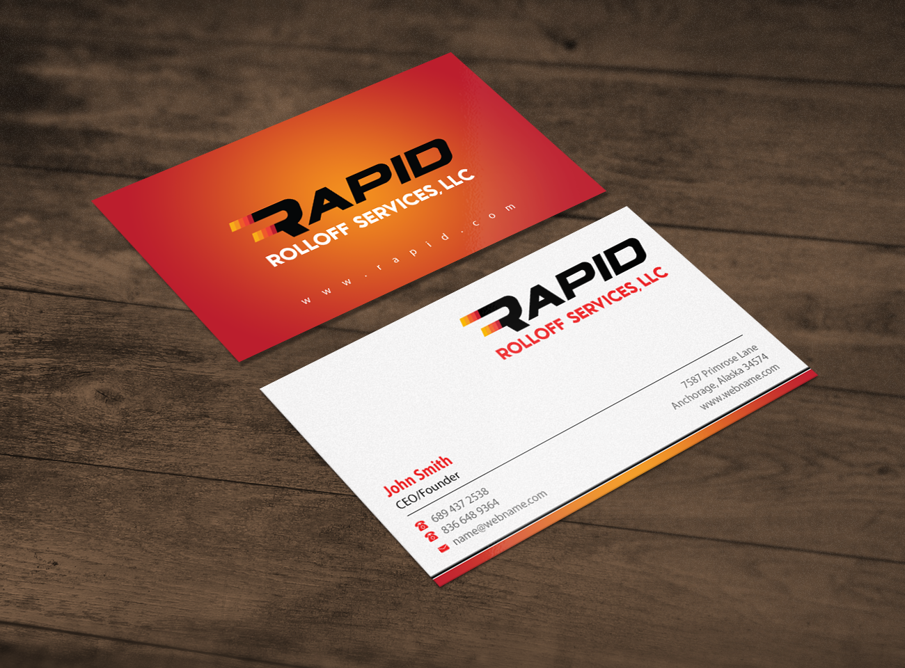 Business Card Design by Brand aid for Rapid Rolloff Services, LLC | Design #16537756