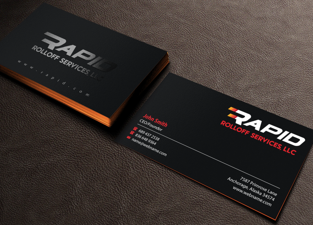 Business Card Design by Brand aid for Rapid Rolloff Services, LLC | Design #16544592