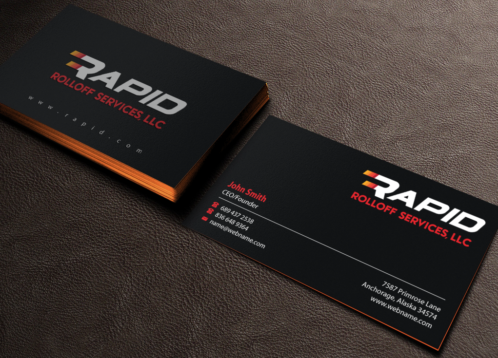 Business Card Design by Brand aid for Rapid Rolloff Services, LLC | Design #16544593