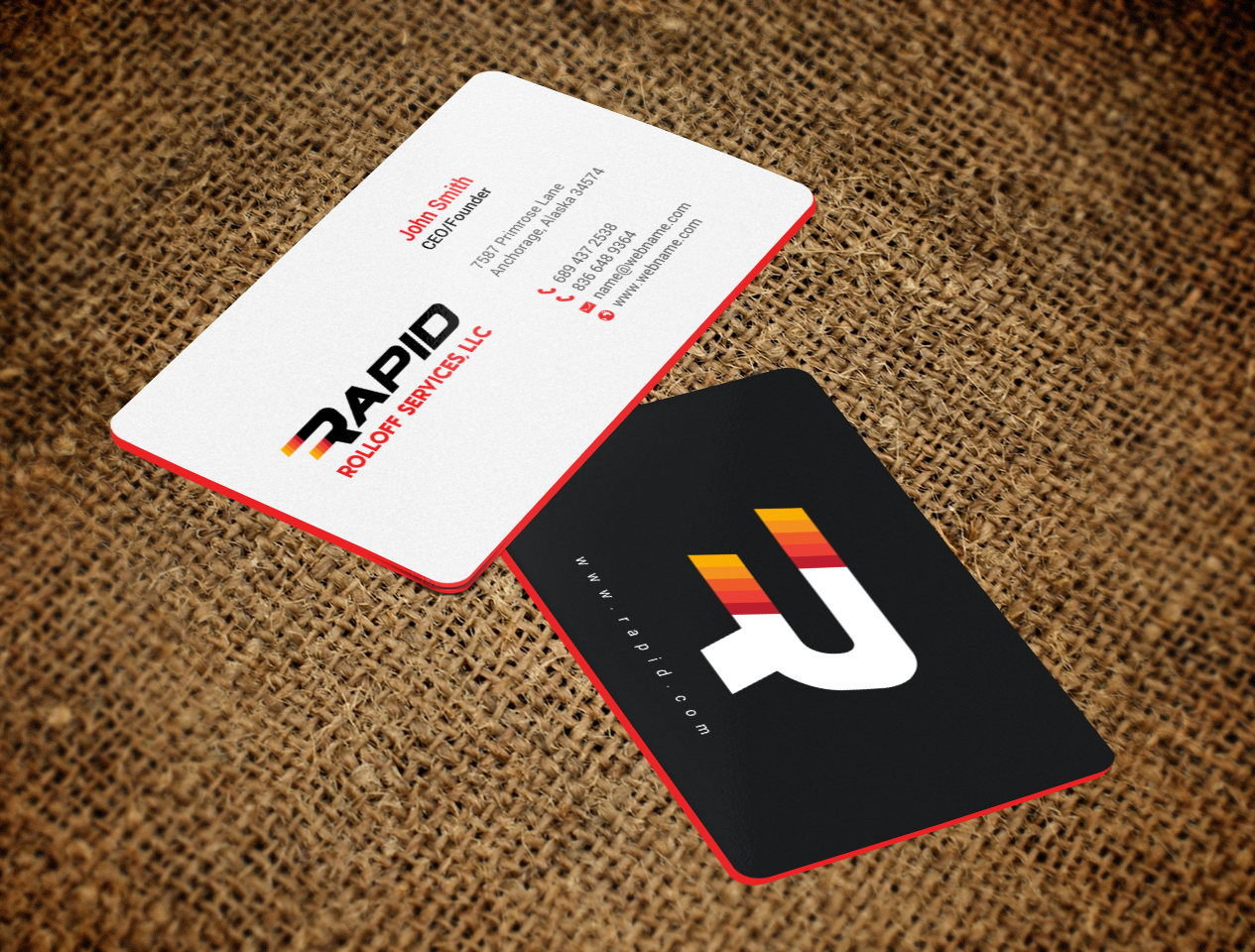 Business Card Design by chandrayaan.creative for Rapid Rolloff Services, LLC | Design #16545937