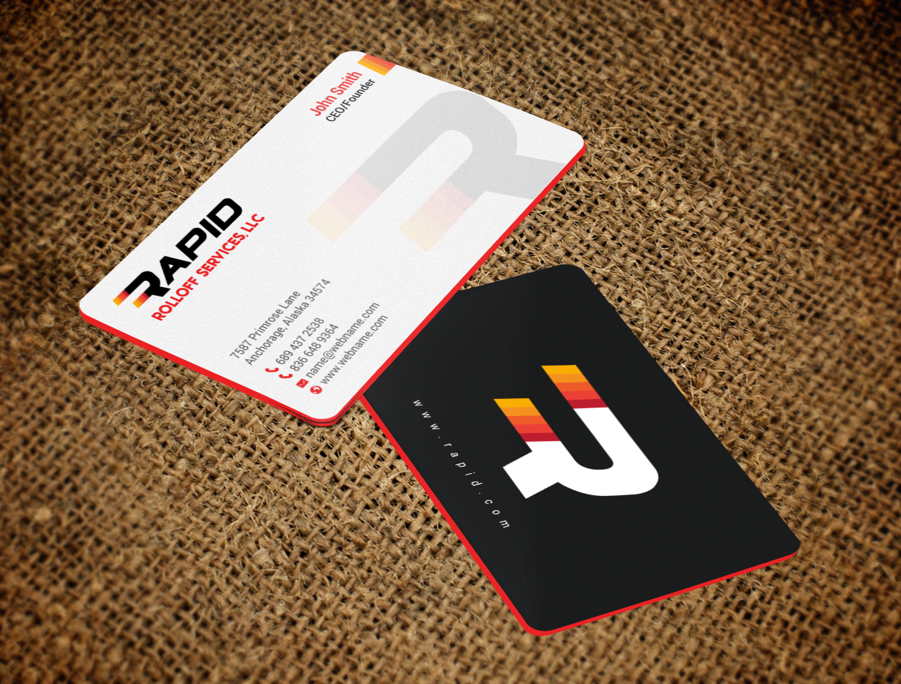 Business Card Design by chandrayaan.creative for Rapid Rolloff Services, LLC | Design #16545938