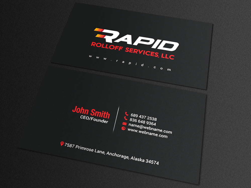 Design de Carte de Visite par chandrayaan.creative pour Rapid Rolloff Services, LLC | Design #16545940