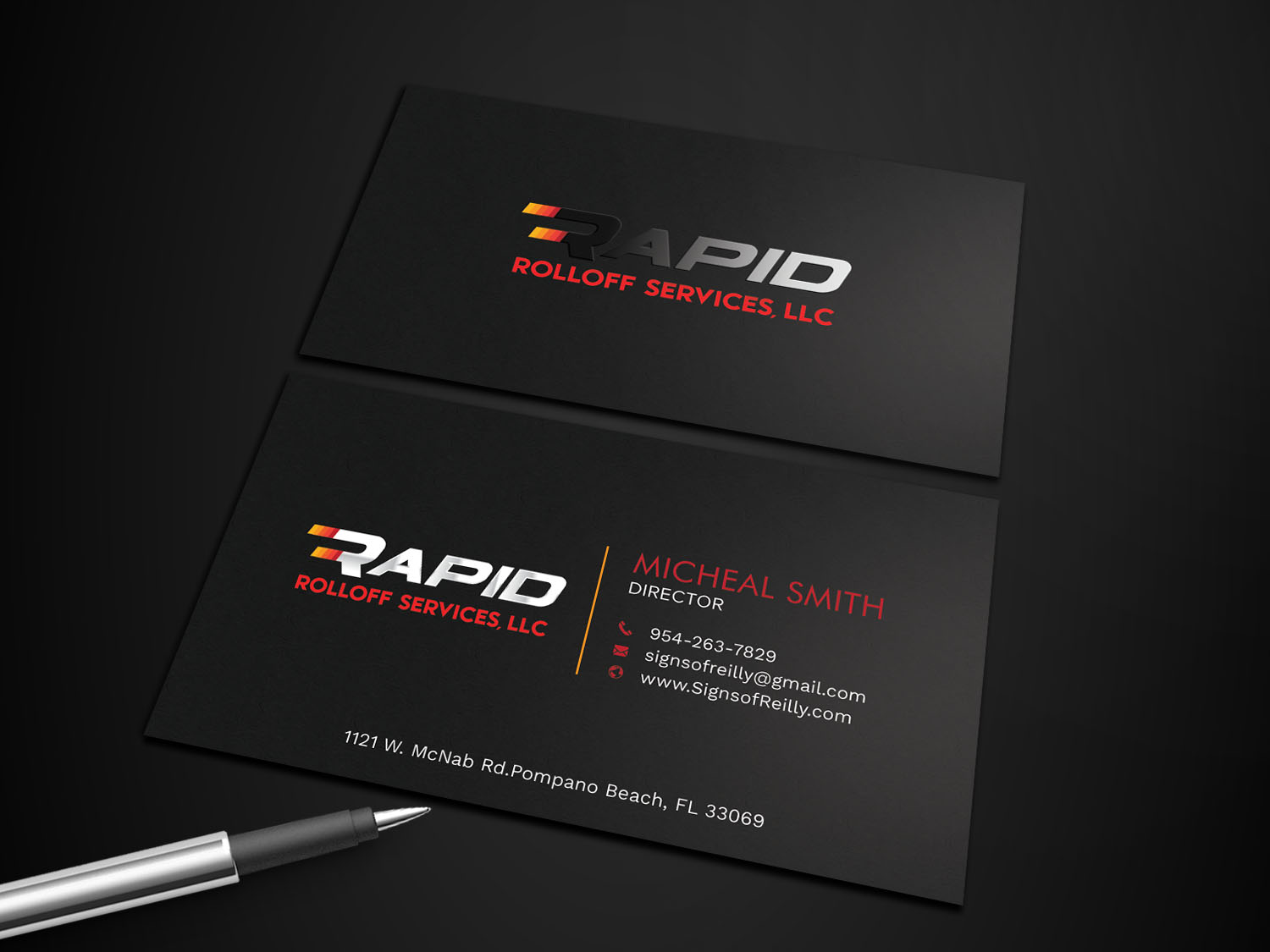 Business Card Design by Graphic Flame for Rapid Rolloff Services, LLC | Design #16829663
