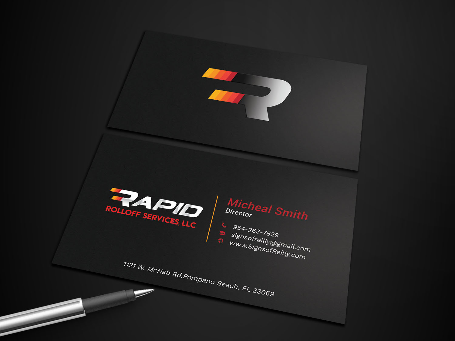 Business Card Design by Graphic Flame for Rapid Rolloff Services, LLC | Design #16829665