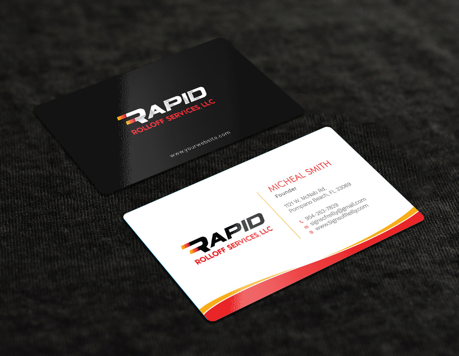 Business Card Design by Graphic Flame for Rapid Rolloff Services, LLC | Design #16829675