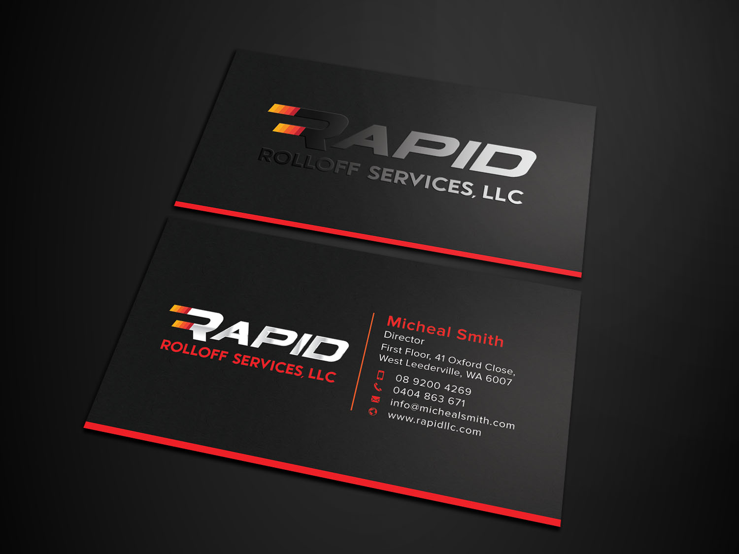 Business Card Design by Tripti Ranjan Gain for Rapid Rolloff Services, LLC | Design #16510143