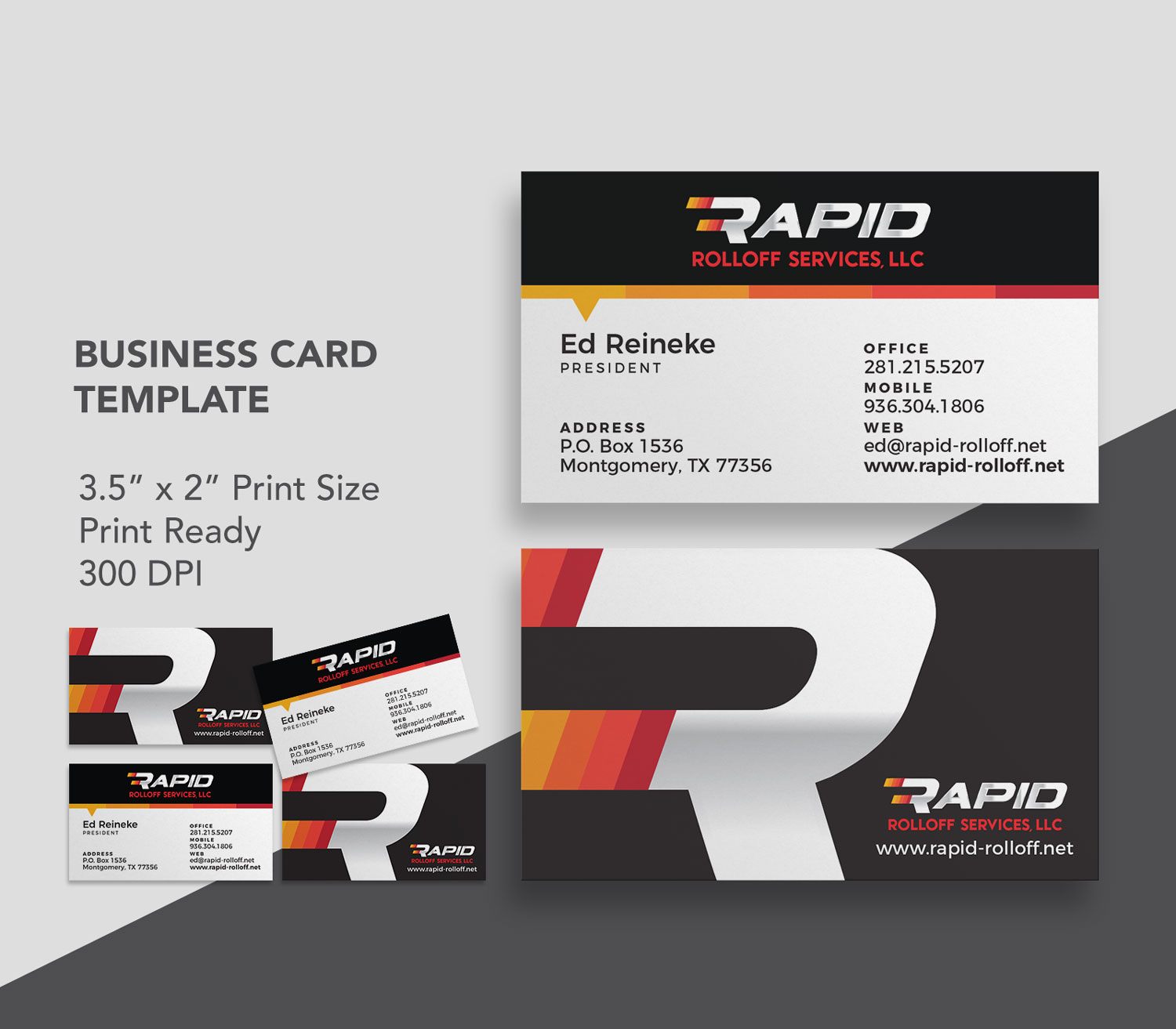 Business Card Design by navacreative for Rapid Rolloff Services, LLC | Design #17484513
